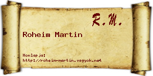 Roheim Martin névjegykártya